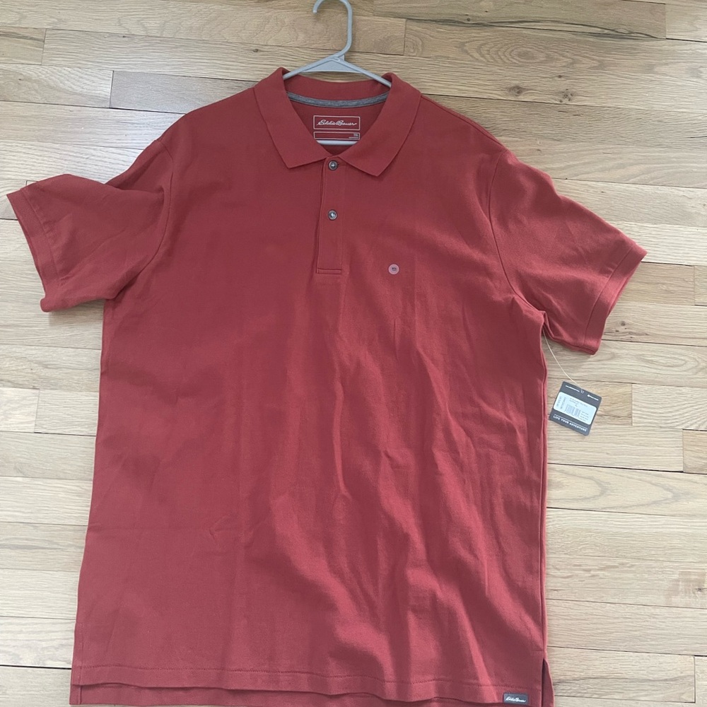 Men’s Eddie Bauer classic field polo canyon clay XL